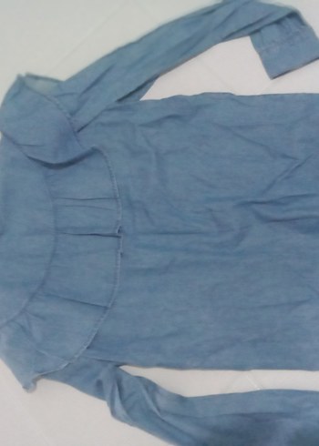 Kadın Mavi Denim Gömlek Uzun Kollu - Görsel 3