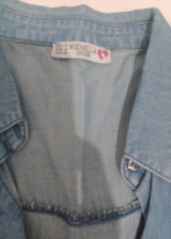 Kadın Mavi Denim Gömlek Uzun Kollu - Görsel 6