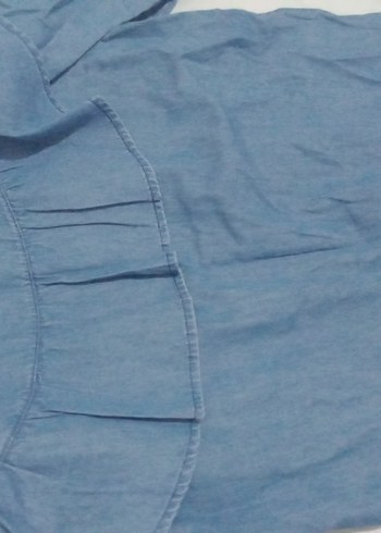 Kadın Mavi Denim Gömlek Uzun Kollu - Görsel 4