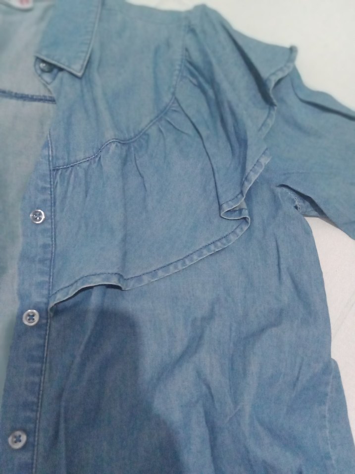 Kadın Mavi Denim Gömlek Uzun Kollu - Görsel 5