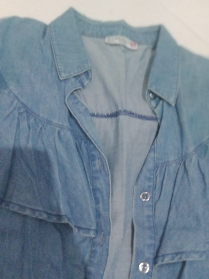 Kadın Mavi Denim Gömlek Uzun Kollu - Görsel 2