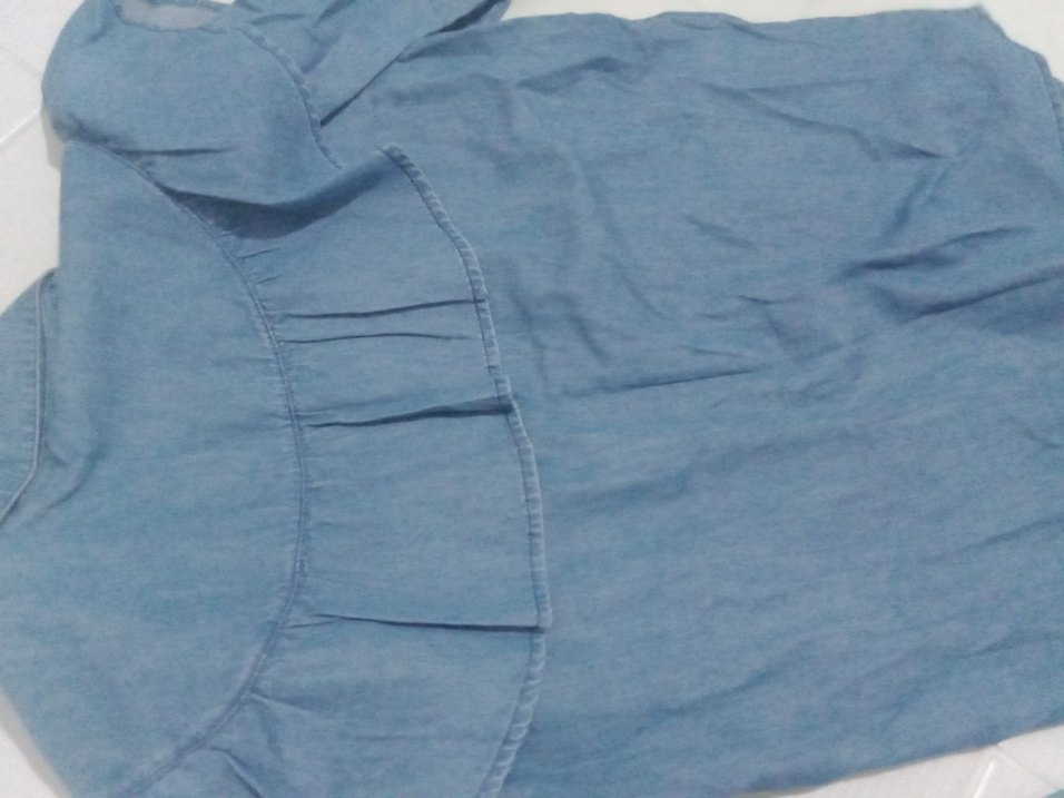 Kadın Mavi Denim Gömlek Uzun Kollu - Görsel 4