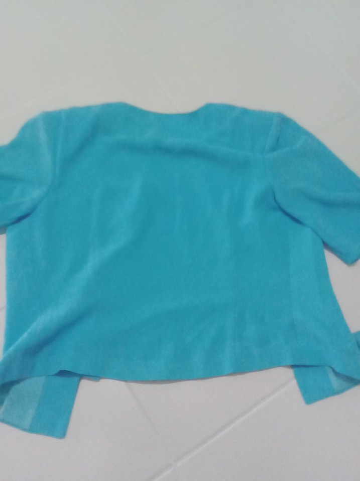 Düğmeli Turkuaz  Ceket - Görsel 2