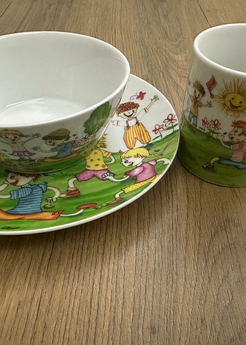 Renkli Çocuk Temalı Kase, Tabak ve Bardak Seti
