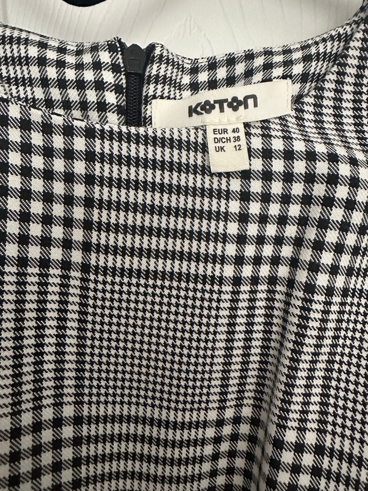 Gri Kemerli Kareli Midi Elbise - Görsel 3