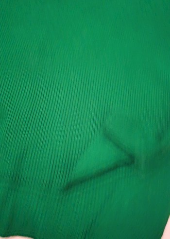 Parlak Yeşil Düz örgü kazak uzun - Görsel 2