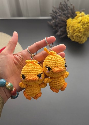 Diğer Sari Amigurumi Ordek Anahtarlik Seti
