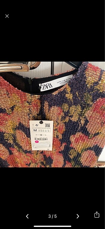 m Beden Zara pullu payetli mini elbise