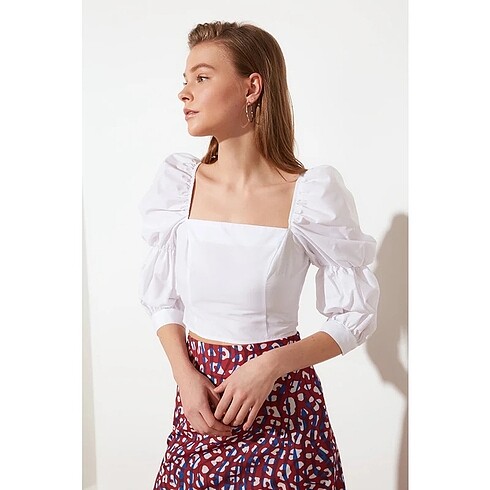 Karpuz kol poplin top