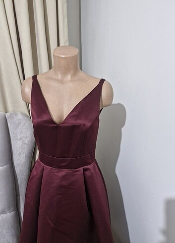 xs Beden bordo Renk Gece elbisesi 