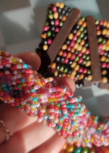 Renkli Boncuklu Bohem Kadın Bileklik Seti - Görsel 2