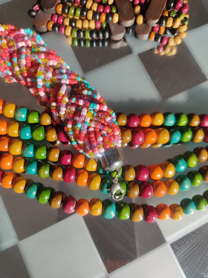 Renkli Boncuklu Bohem Kadın Bileklik Seti - Görsel 3