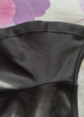 Siyah Drapeli Kadın Saten Pantolon - Görsel 2