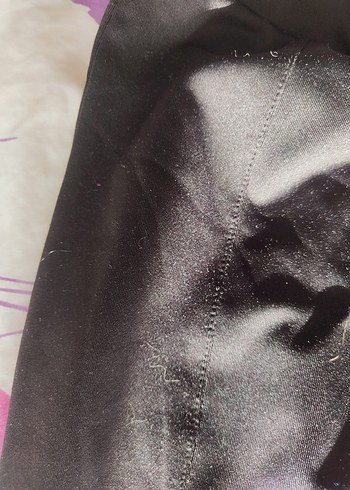 Siyah Drapeli Kadın Saten Pantolon - Görsel 3