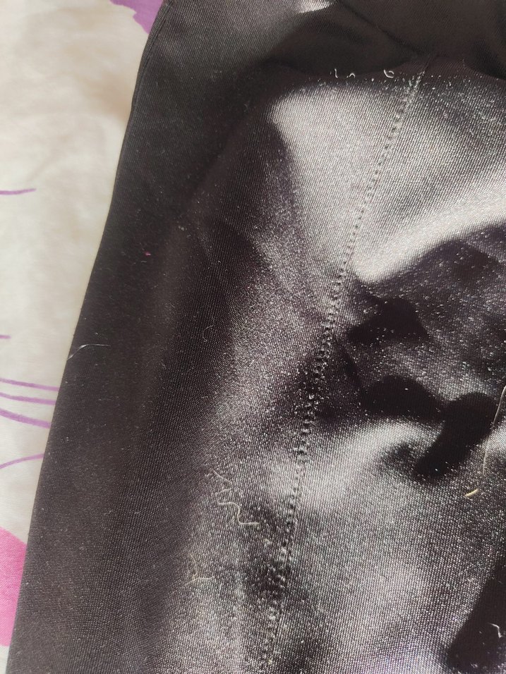 Siyah Drapeli Kadın Saten Pantolon - Görsel 3