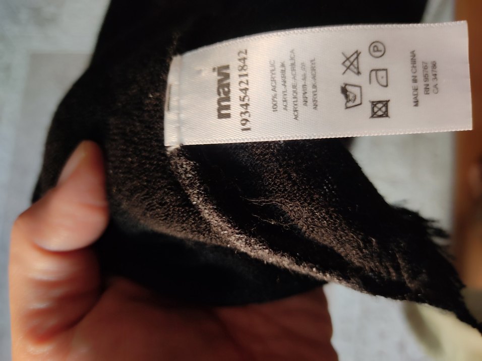 Beyaz Gri Desenli Kadın Şal - Görsel 3