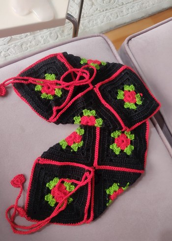 Çiçek Desenli Örgü Kadın Stiletto Terlik - Görsel 2