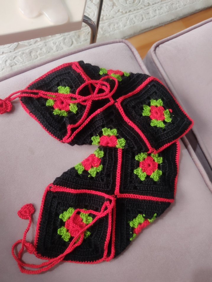 Çiçek Desenli Örgü Kadın Stiletto Terlik - Görsel 2