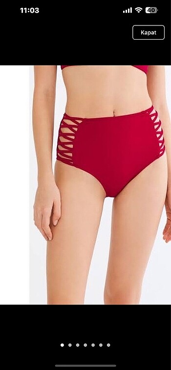 Penti bordo yüksek bel bikini altı