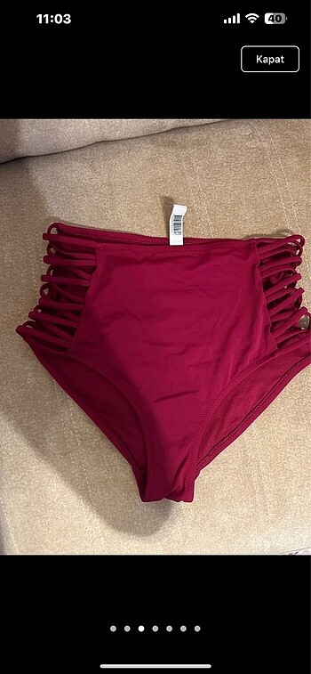 m Beden Penti bordo yüksek bel bikini altı