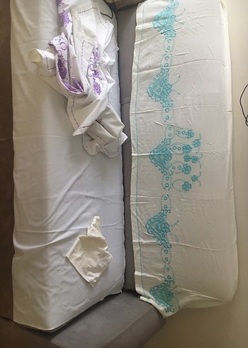 Turkuaz Nakışlı Kara makinada işlenmiş - Görsel 3