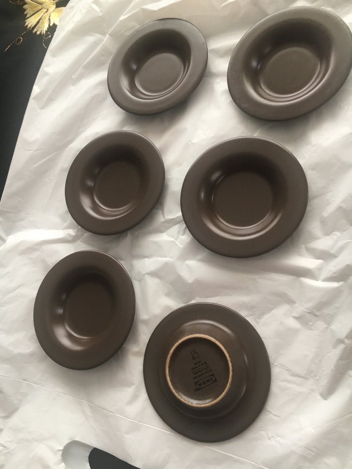 Bej Renkli IKEA Çay tabağı 6 adet porselen - Görsel 2