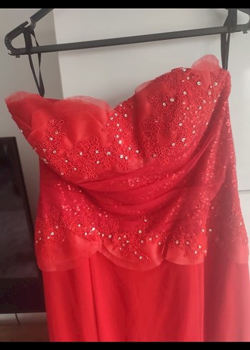 xl Beden kırmızı Renk Oley Cassini Kırmızı Gece Elbisesi