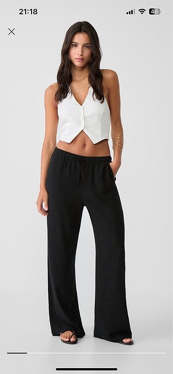Stradivarius keten pantolon