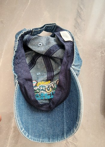 Nakışlı Mavi Kot Şapka ve Renkli Kemer - Görsel 3