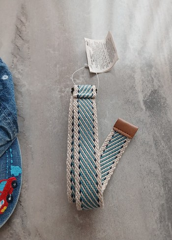 Nakışlı Mavi Kot Şapka ve Renkli Kemer - Görsel 5