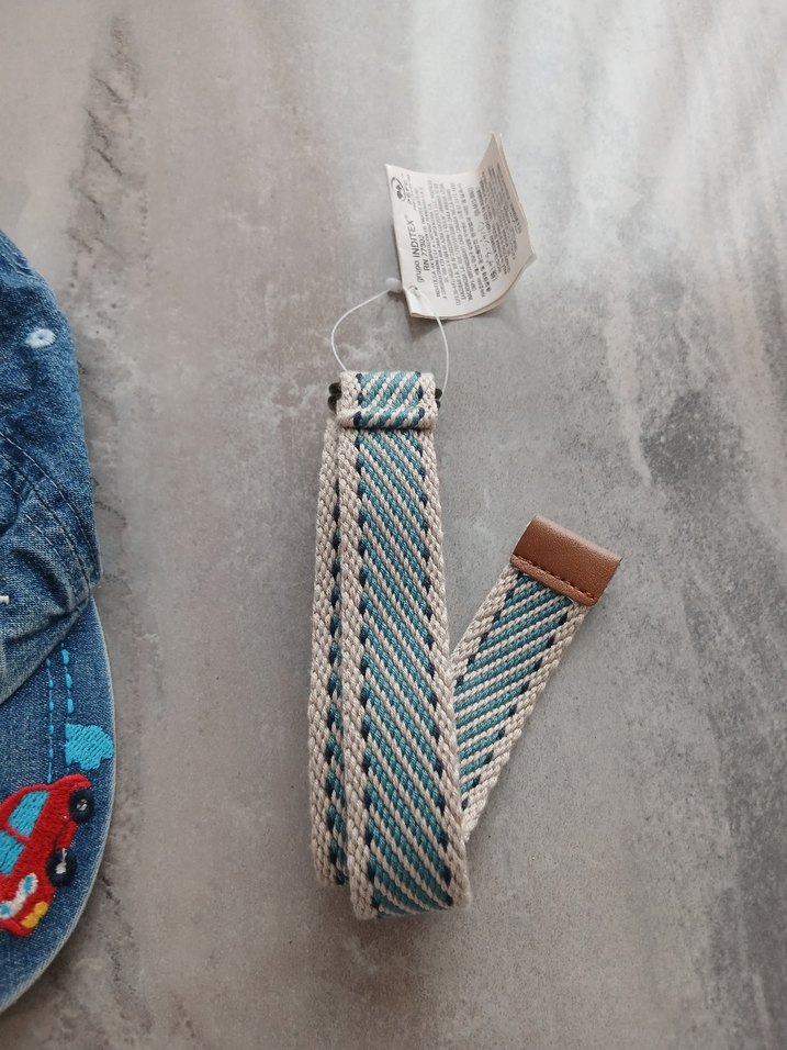 Nakışlı Mavi Kot Şapka ve Renkli Kemer - Görsel 5