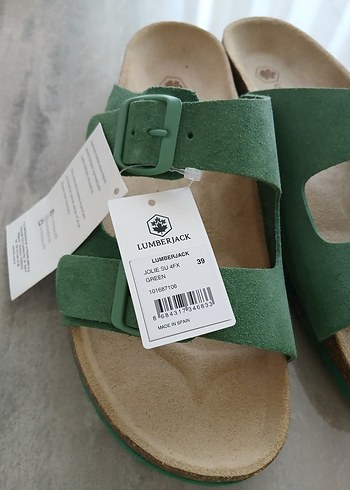 Lumberjack Yeşil Süet Tokalı Kadın Terlik