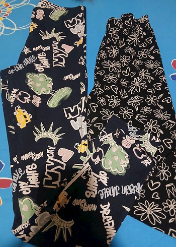 Kız Çocuk Desenli Elastik Taytlar 2 ad - Görsel 2