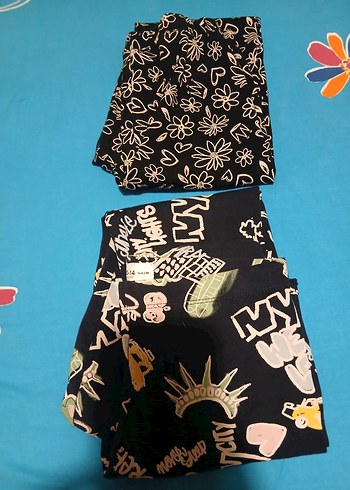 Kız Çocuk Desenli Elastik Taytlar 2 ad - Görsel 3