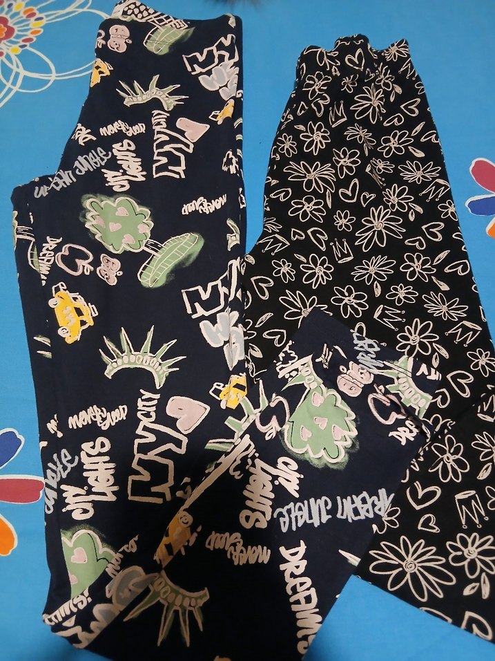 Kız Çocuk Desenli Elastik Taytlar 2 ad - Görsel 2