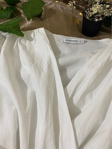 m Beden beyaz Renk Kemerli bluz gömlek 