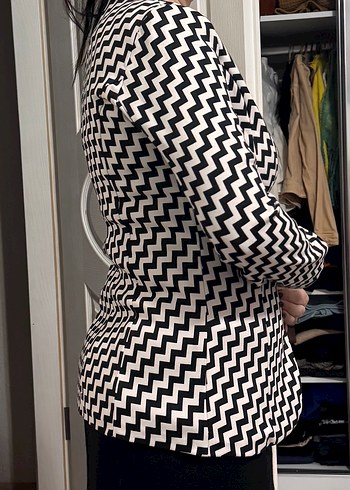 Zebra Desenli Kadın Blazer Ceket - Görsel 2