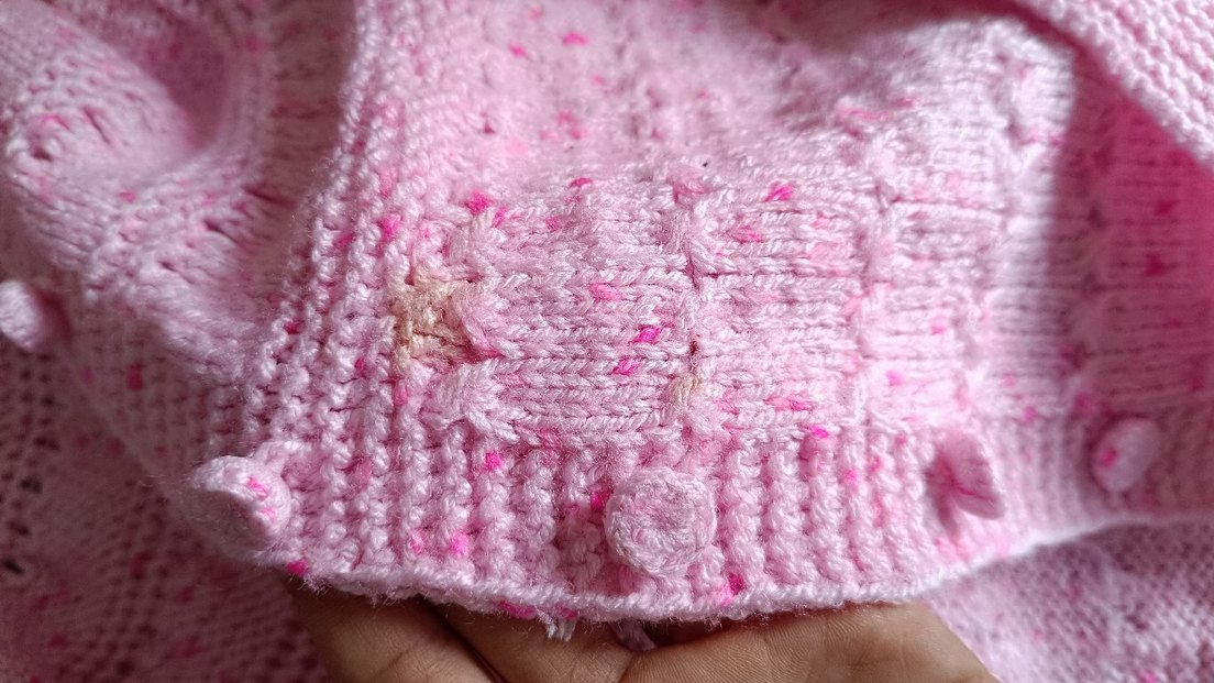 Kız Çocuk Pembe Örgü Hırka Kapüşonlu - Görsel 2