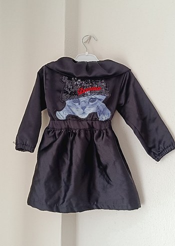Kız Çocuk Siyah Saten Ceket - Görsel 2