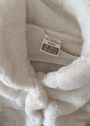 Düğmeli Beyaz Kız Çocuk Polar Hırka - Görsel 2