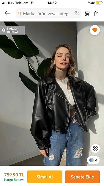 Oversize deri ceket