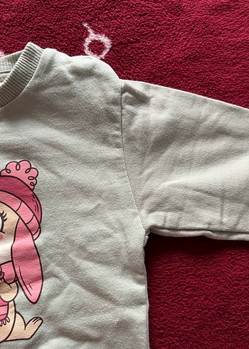 Kız Çocuk Gri Baskılı Uzun Kollu Sweatshirt - Görsel 3