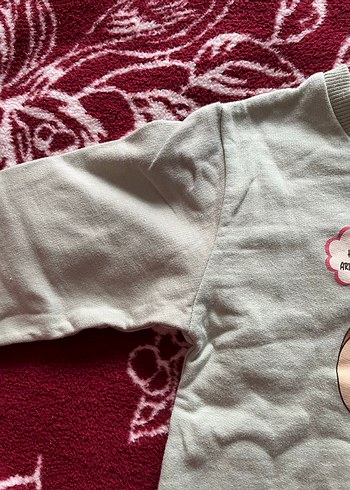 Kız Çocuk Gri Baskılı Uzun Kollu Sweatshirt - Görsel 2