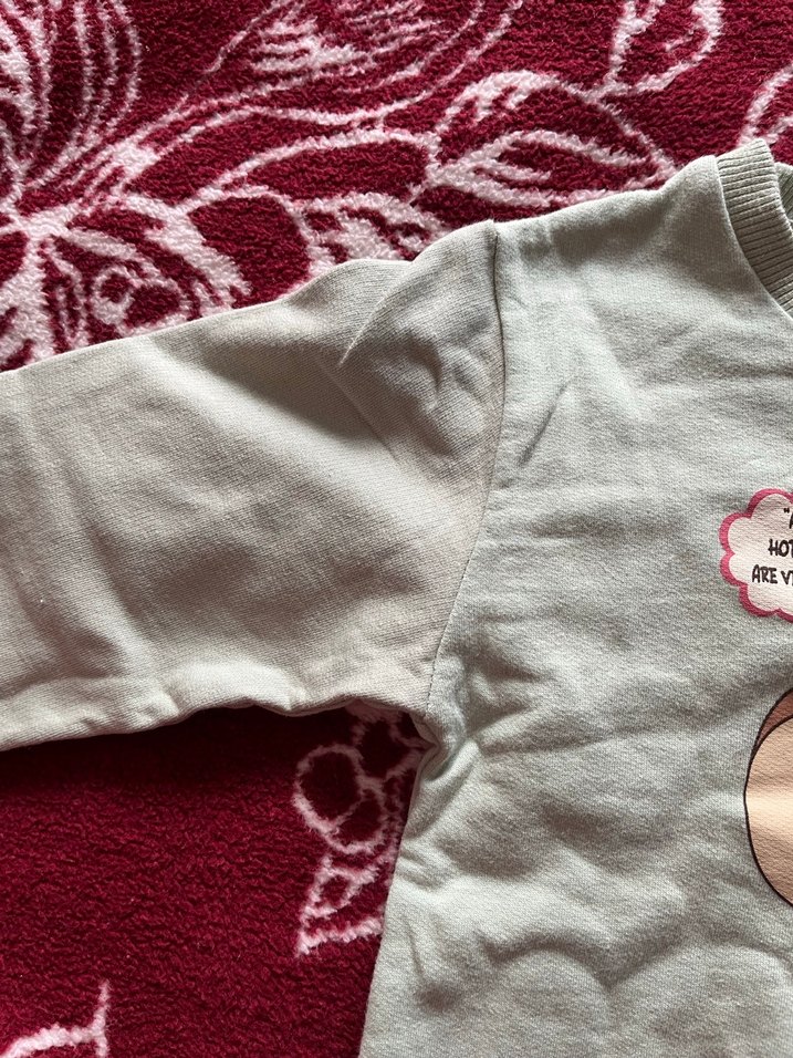 Kız Çocuk Gri Baskılı Uzun Kollu Sweatshirt - Görsel 2