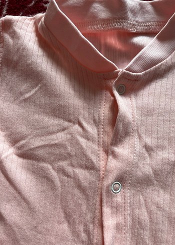 Pembe Örgü Bebek Kız Tulum ve Şapka - Görsel 2