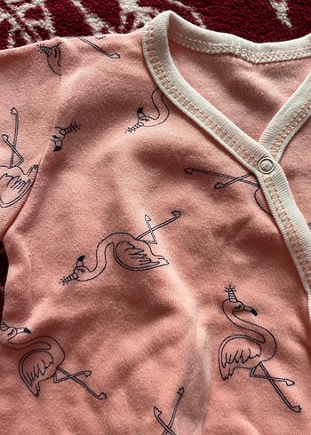 Pembe Desenli Örgü Bebek Tulum - Görsel 3