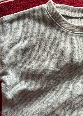 Kız Çocuk Gri Örme Sweatshirt ve Eşofman Takımı - Görsel 3