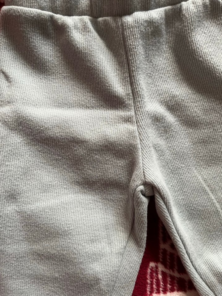 Kız Çocuk Gri Örme Sweatshirt ve Eşofman Takımı - Görsel 4