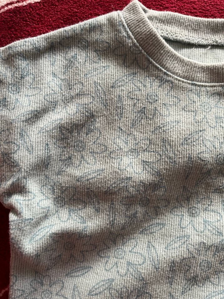 Kız Çocuk Gri Örme Sweatshirt ve Eşofman Takımı - Görsel 3