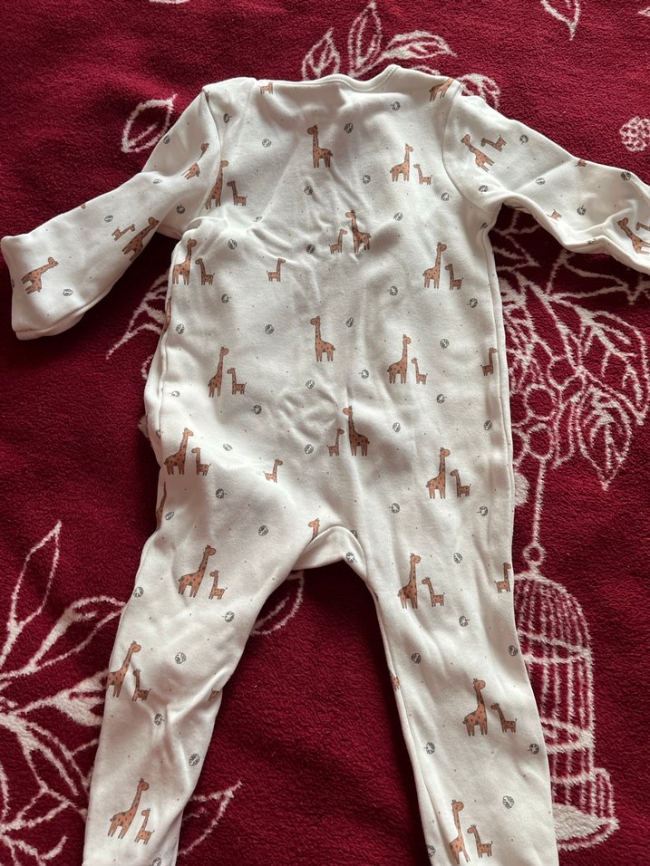 Uzun Kollu Fermuarlı Beyaz  Bebek Tulum - Görsel 2